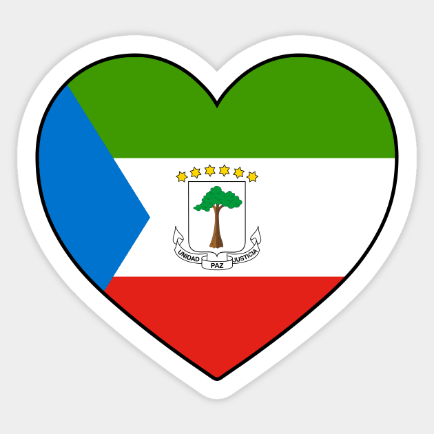 Heart - Equatorial Guinea _099 Sticker by Tridaak